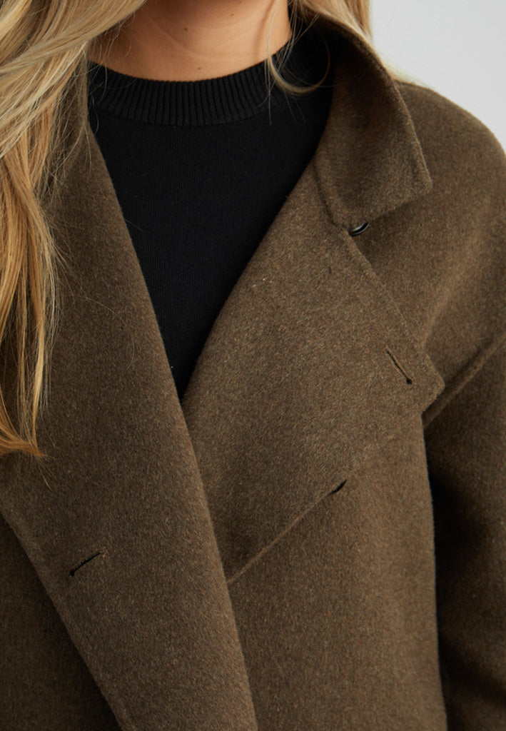 Minus MSPaula Coat Coat 5661M SLATE BROWN MEL