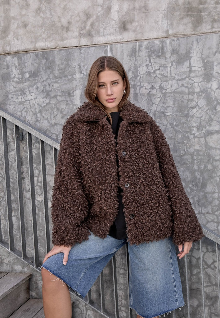 Minus MSPetzy Faux Fur Jacket Jacket 5075 Chicory Coffee