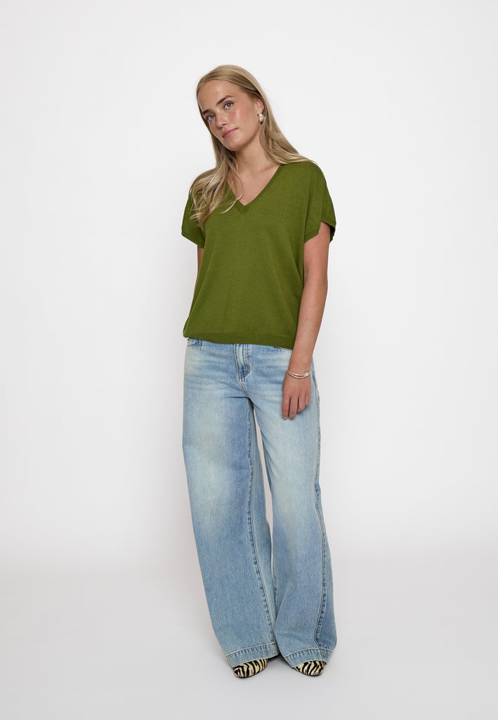 Minus MSPeyton Batsleeve Knit T-Shirt Pullover 3210 Cedar Green