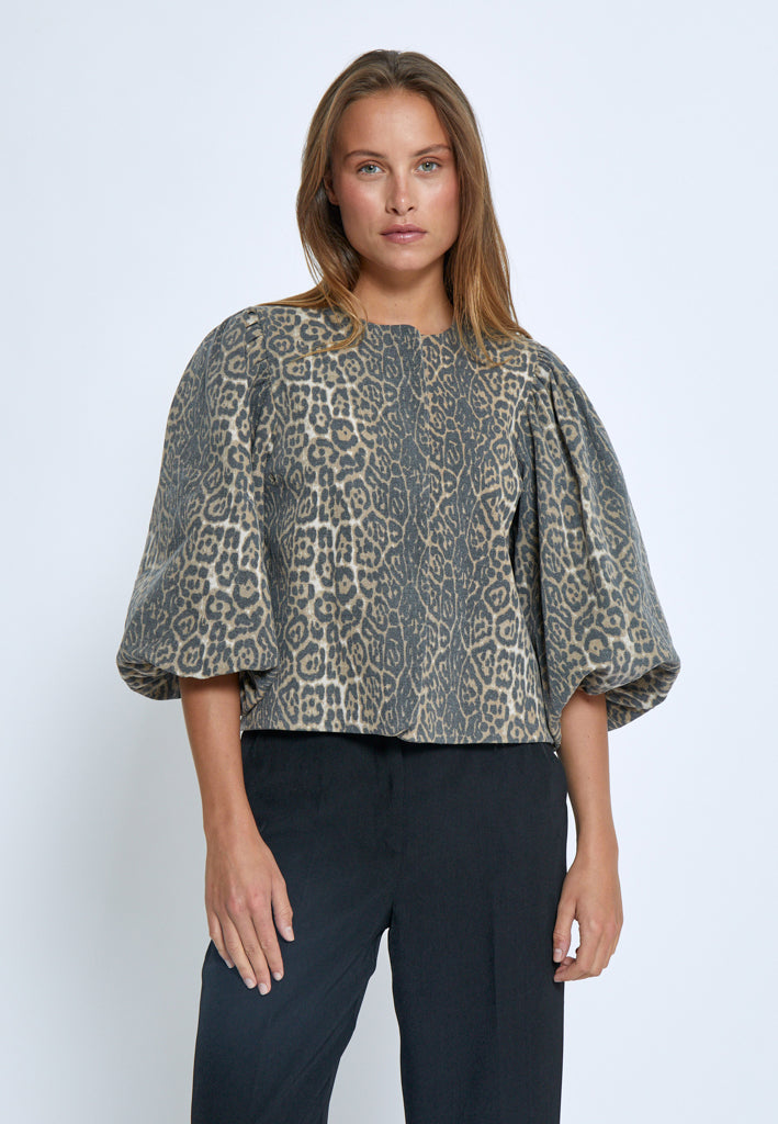Minus MSRana Short Jacket Jacket 9011P Brown Leo Print