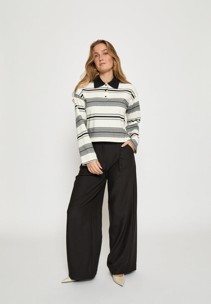 Minus MSRania Long Sleeve T-Shirt T-Shirt 100S Black Striped