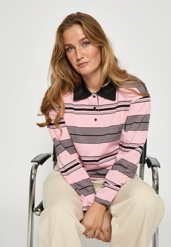 Minus MSRania Long Sleeve T-Shirt T-Shirt 4019S Prism Pink Stripe