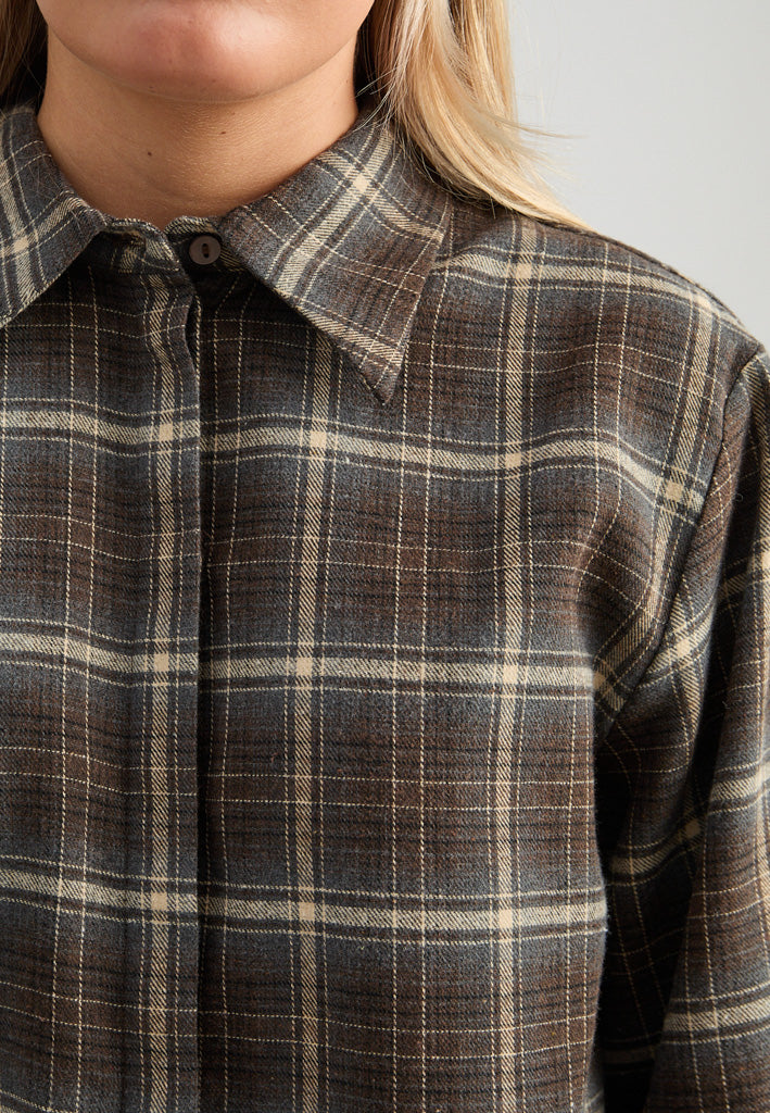 Minus MSRegine Shirt Shirt 3681C Tiramisu Checked