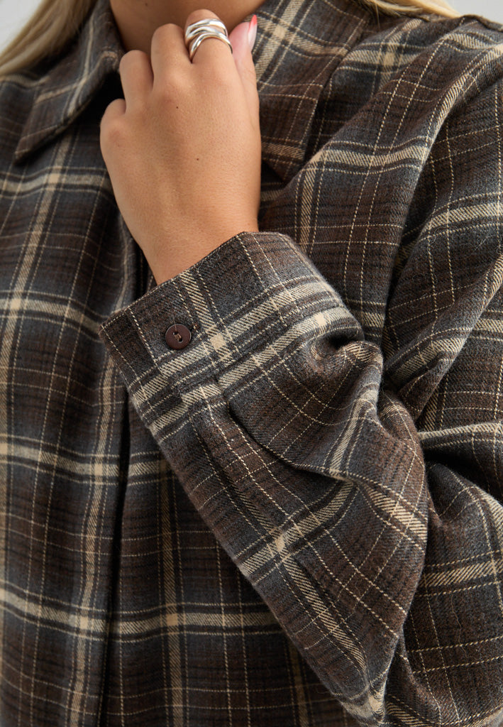Minus MSRegine Shirt Shirt 3681C Tiramisu Checked