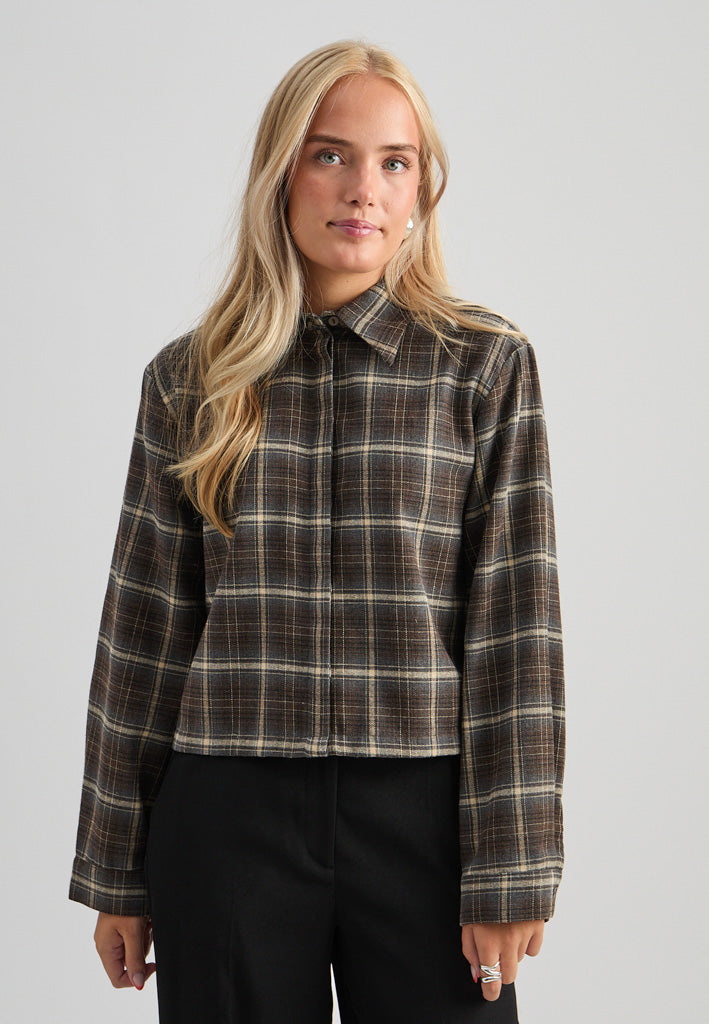 Minus MSRegine Shirt Shirt 3681C Tiramisu Checked