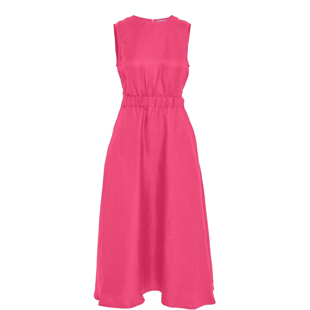 Minus MSSabbi Midi Linen Dress Dress 4021 Fandango Pink