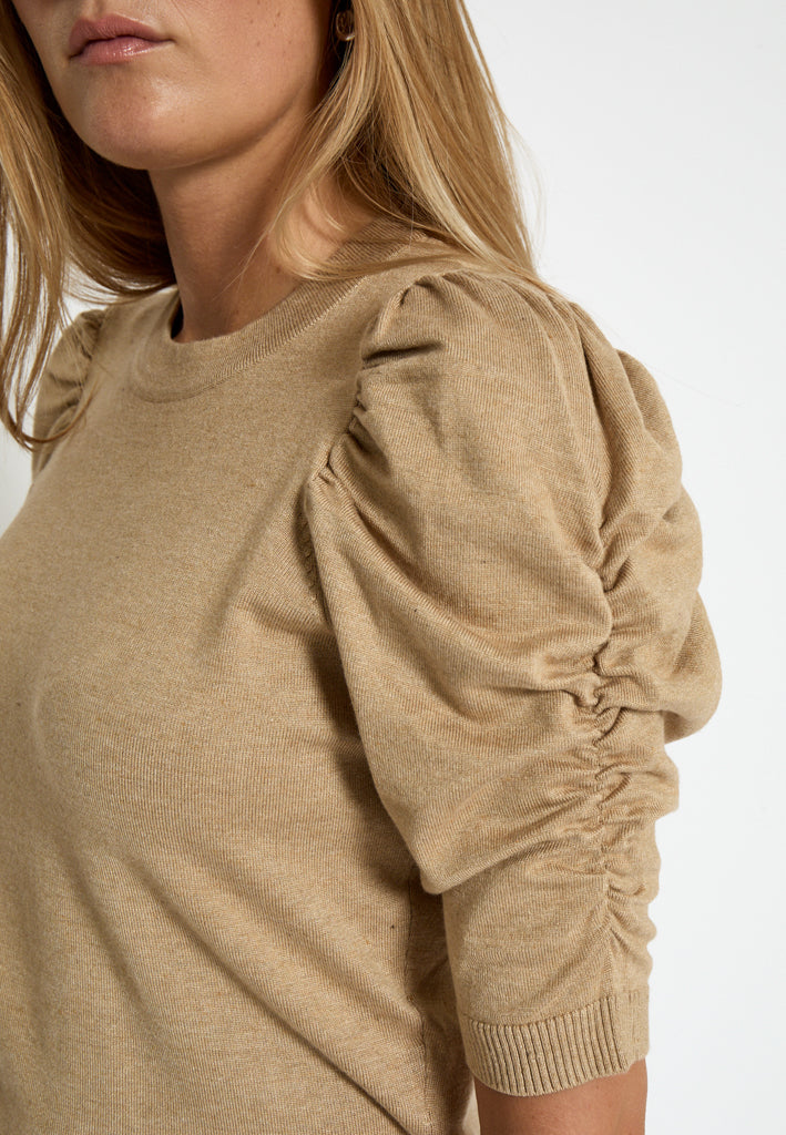 Minus MSSeana Knit T-Shirt T-Shirt 0312M Tan Melange