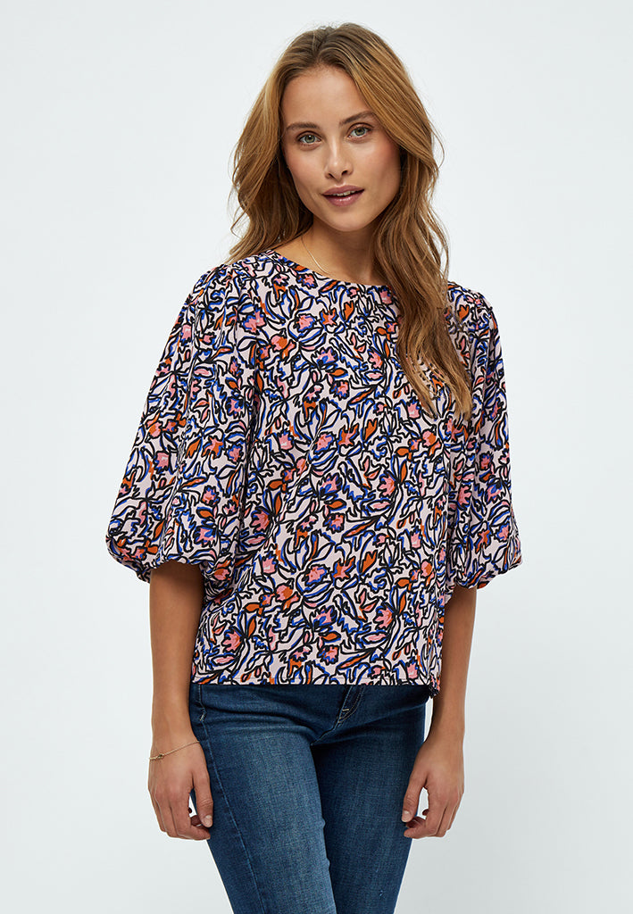 Minus MSSelia Blouse Shirt 4458P Ash Rose Print
