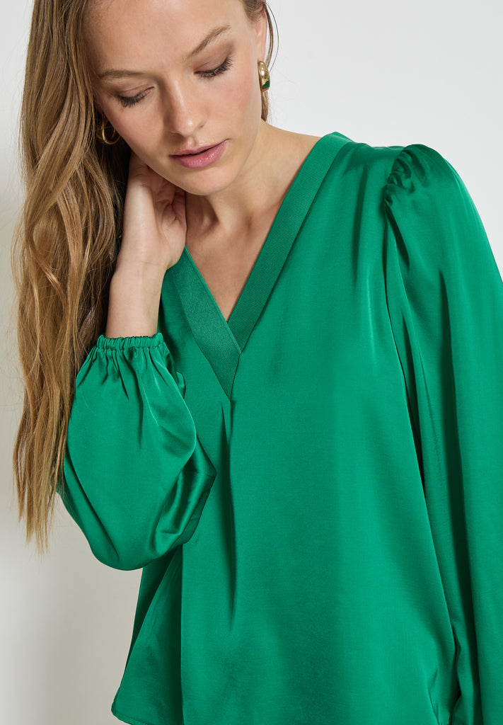 Minus MSSelva V Blouse Blouse 3384 Golf Green