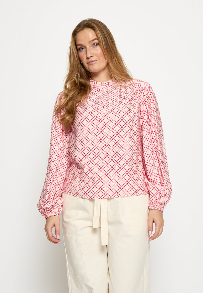 Minus MSSelvine Blouse Blouse 4019P Prism Pink Print