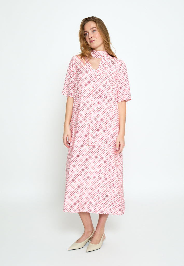 Minus MSSelvine v- Neck Dress Dress 4019P Prism Pink Print
