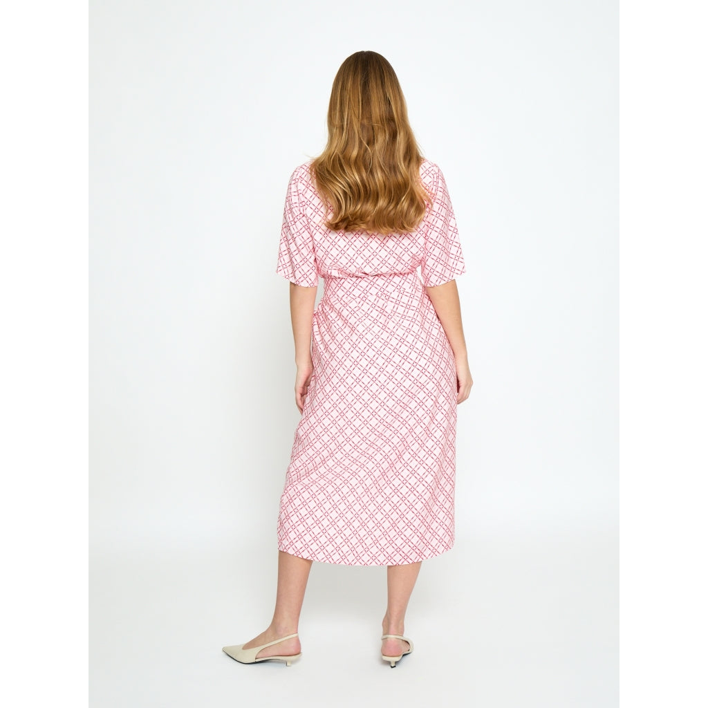 Minus MSSelvine v- Neck Dress Dress 4019P Prism Pink Print