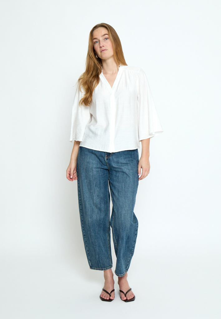 Minus MSSeria V-Neck Shirt Shirt 235 Cloud Dancer