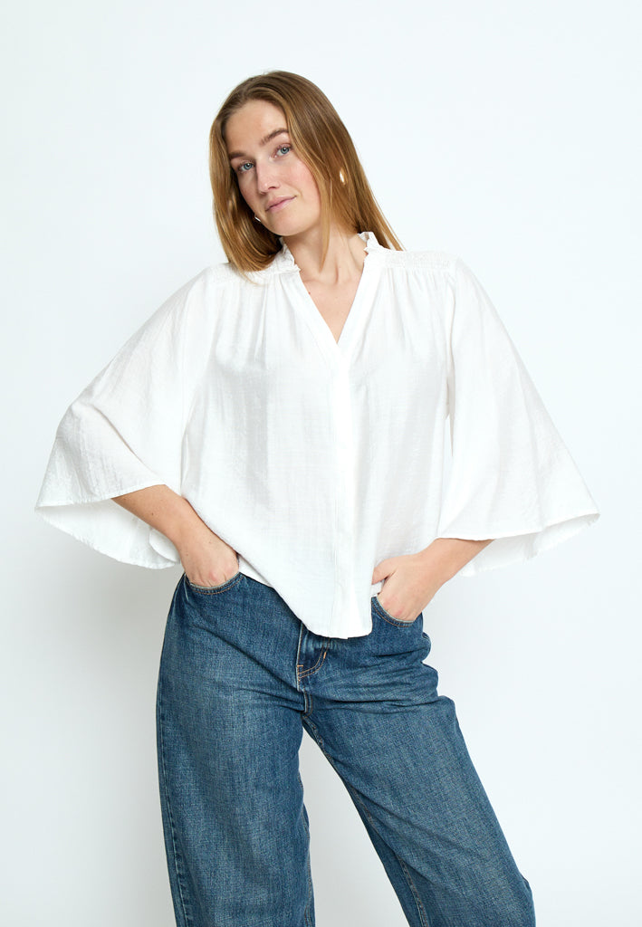 Minus MSSeria V-Neck Shirt Shirt 235 Cloud Dancer
