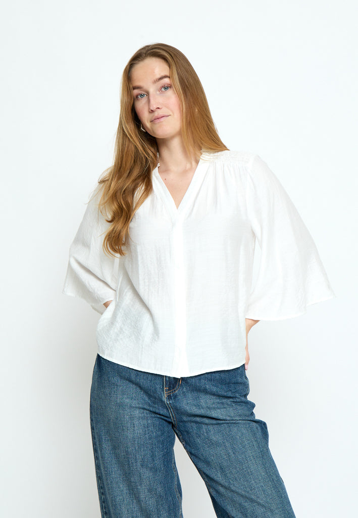 Minus MSSeria V-Neck Shirt Shirt 235 Cloud Dancer
