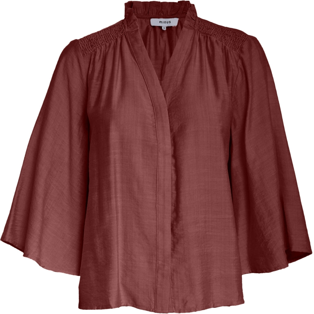Minus MSSeria V-Neck Shirt Shirt 4009 Andorra Red