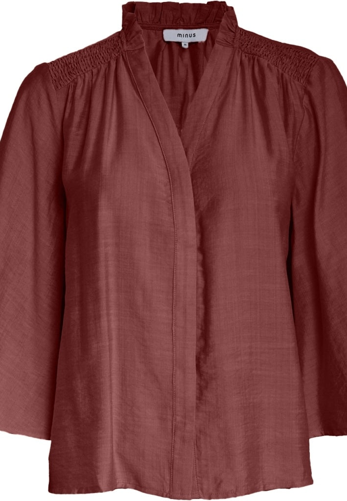 Minus MSSeria V-Neck Shirt Shirt 4009 Andorra Red
