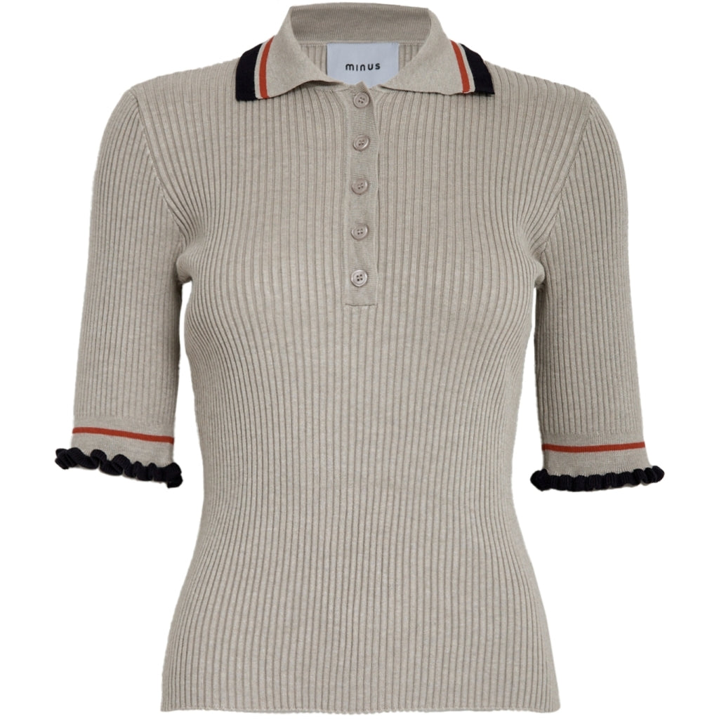 Minus MSSignea Polo Knit T-Shirt T-Shirt 9015M Sand Gray Melange