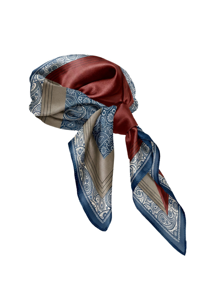 Minus MSSiri Silk Scarf Scarf 112P Navy Paisley Print