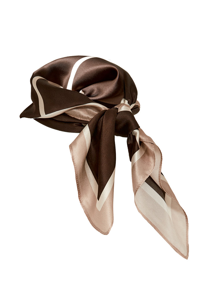 Minus MSSiri Silk Scarf Scarf 3681C Tiramisu Checked