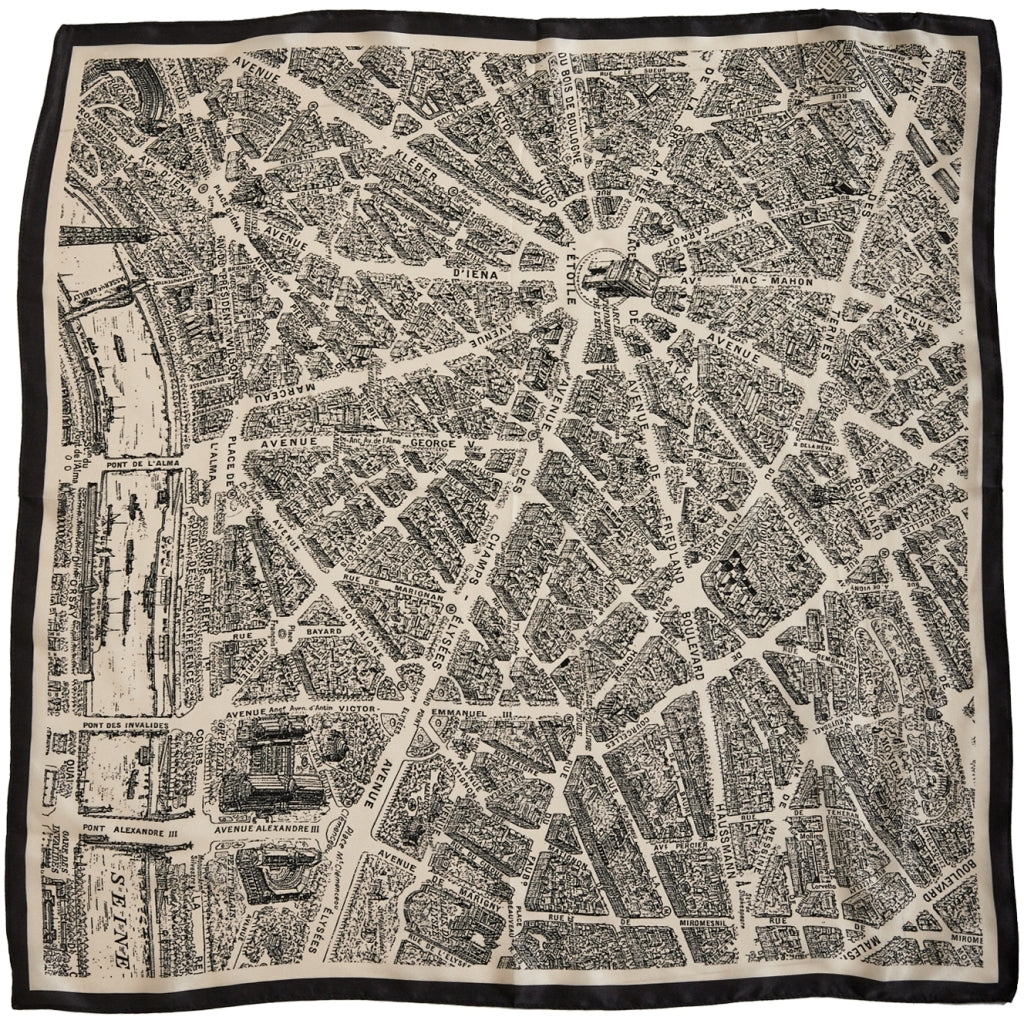 Minus MSSiri Silk Scarf Scarf 9015P Sand Gray Print