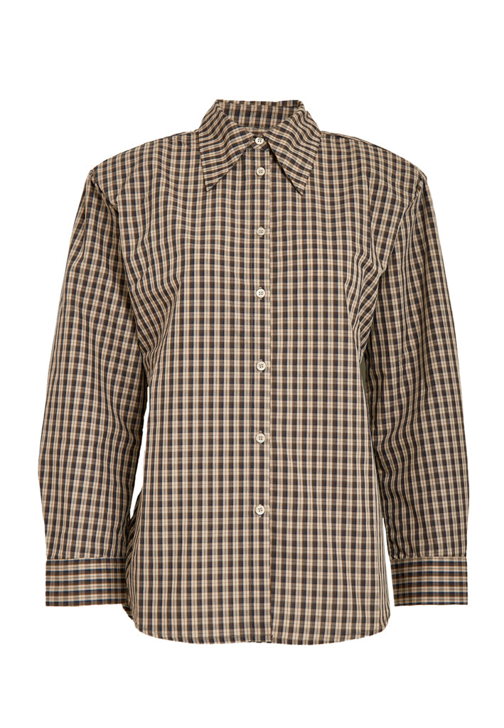 Minus MSSylvie Shirt Shirt 3681C Tiramisu Checked