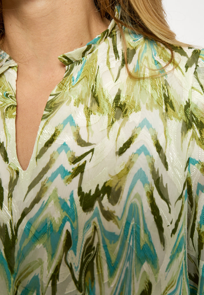 Minus MSValmia Dress Dress 3987P Olive Branch Print