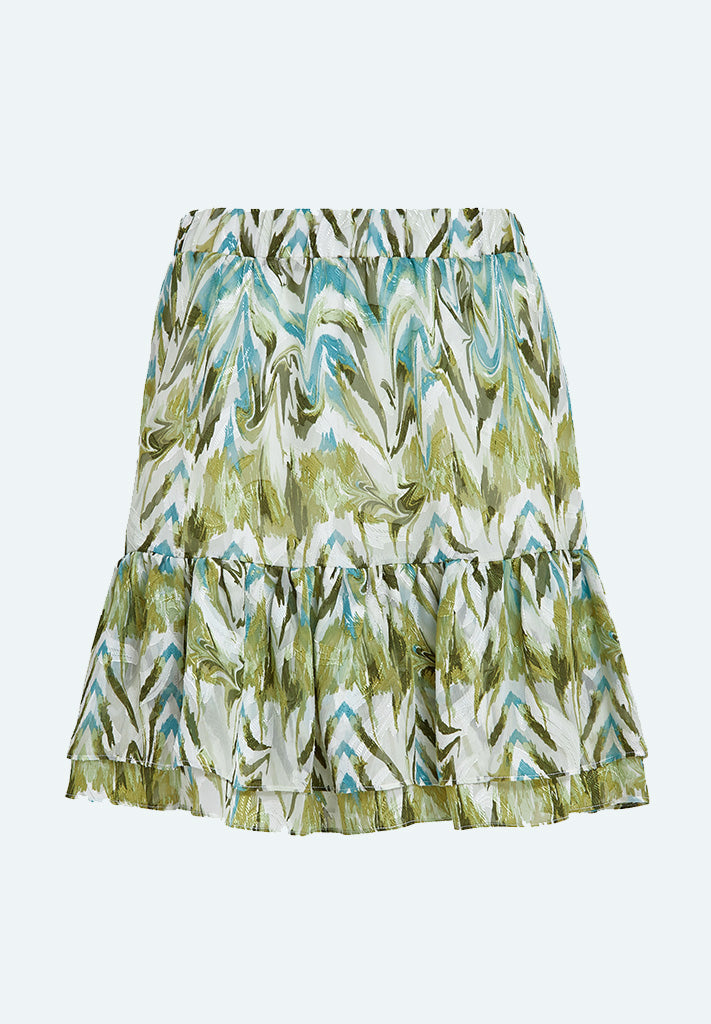 Minus MSValmia Skirt Skirt 3987P Olive Branch Print