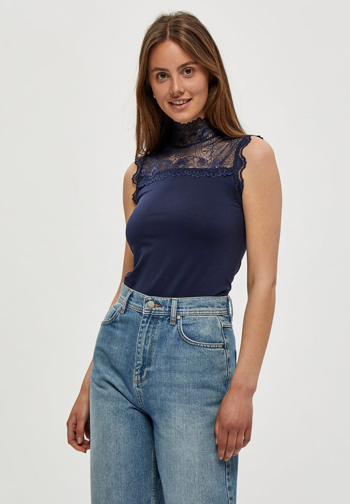 Minus MSVanessa High Neck Top 5270 Black Iris