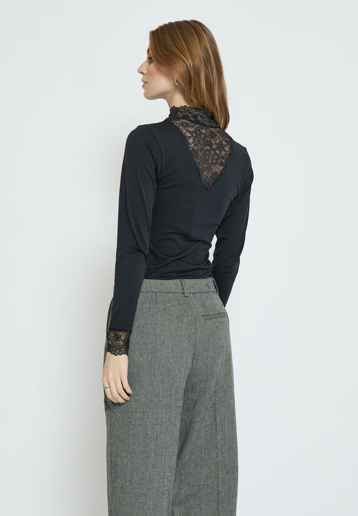Minus MSVanessa V-Cut Blouse Blouse 100 Black