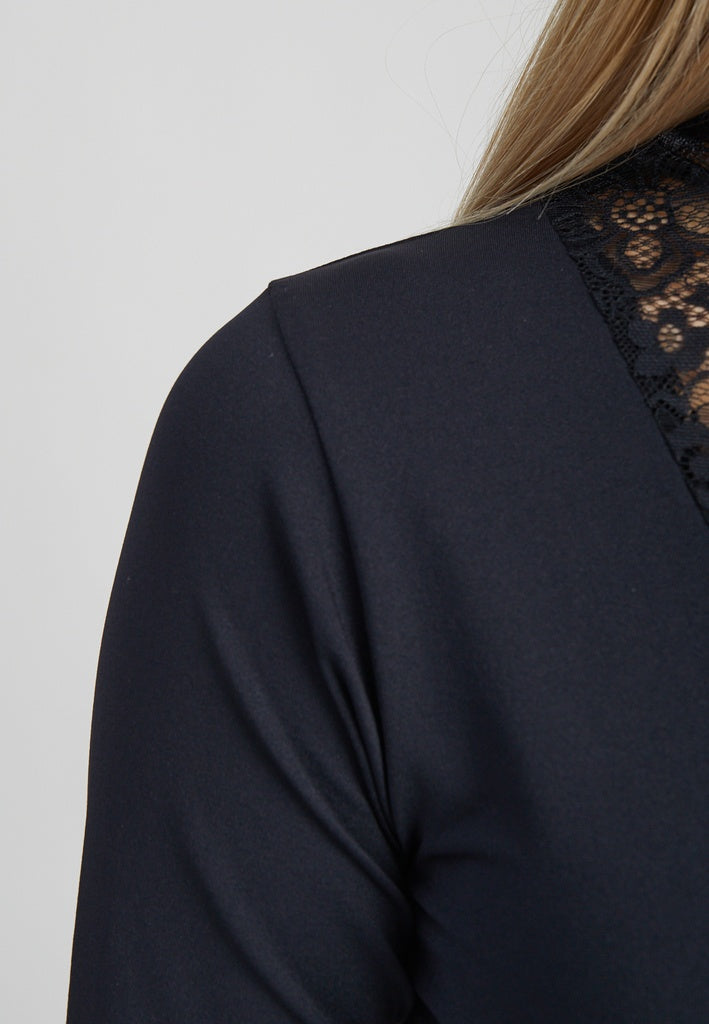Minus MSVanessa V-Cut Blouse Blouse 100 Black