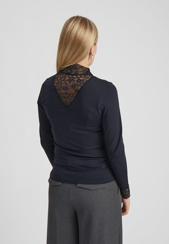 Minus MSVanessa V-Cut Blouse Blouse 100 Black