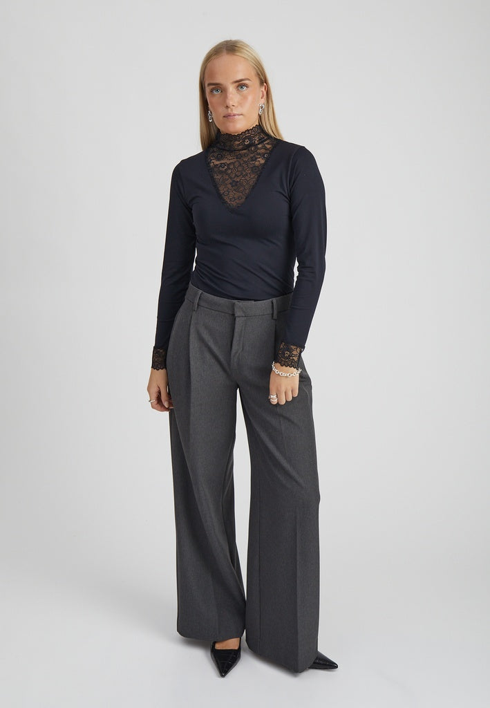 Minus MSVanessa V-Cut Blouse Blouse 100 Black