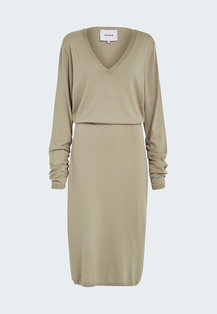 Minus MSVilena Knit Dress Dress 399 Wood Smoke Melange