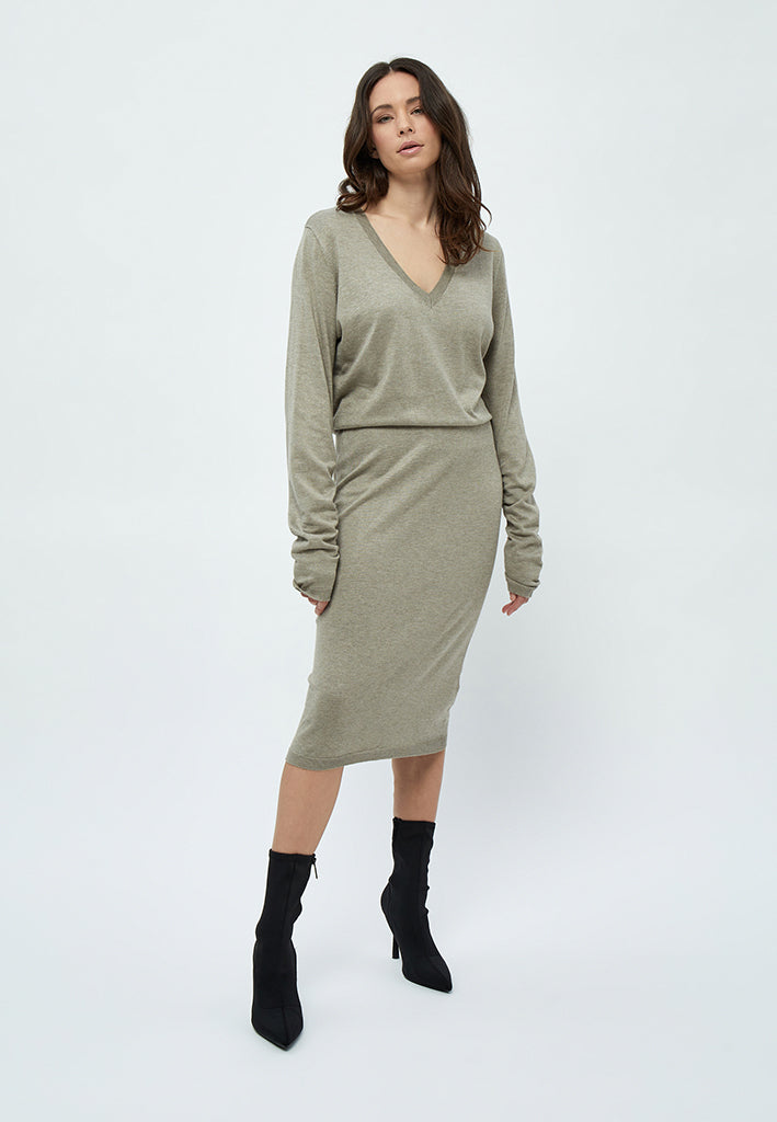 Minus MSVilena Knit Dress Dress 399 Wood Smoke Melange