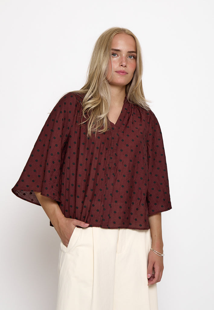 Minus MSViviana V- Neck Blouse Blouse 4009 Andorra Red