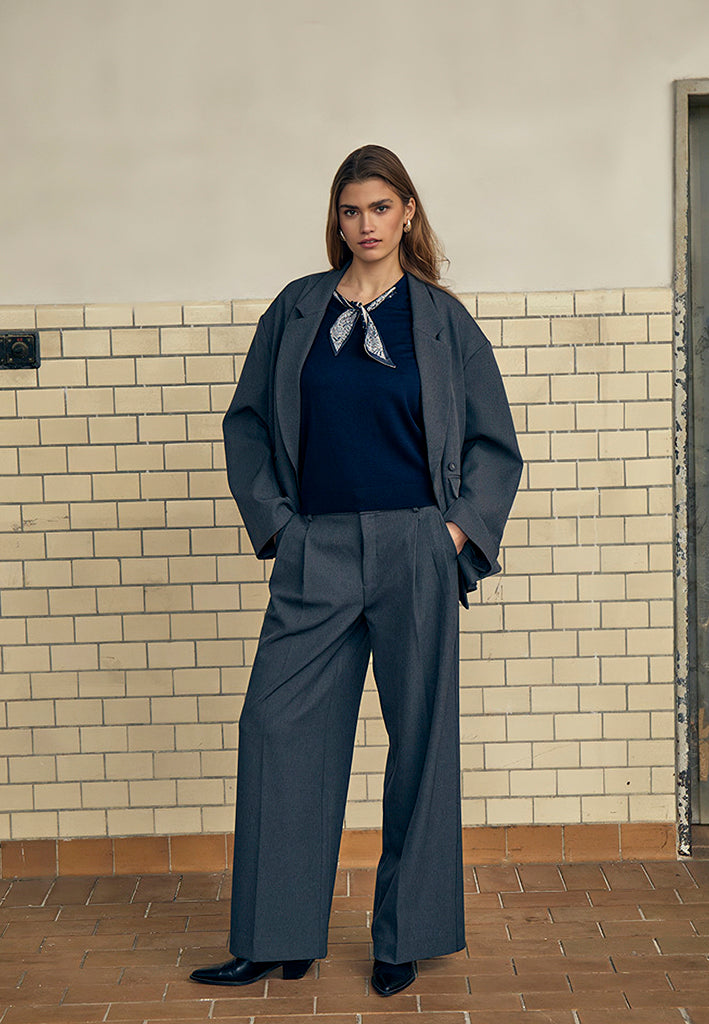Minus MSVivianne Mid Waist Pant Pant 129 Dark Grey