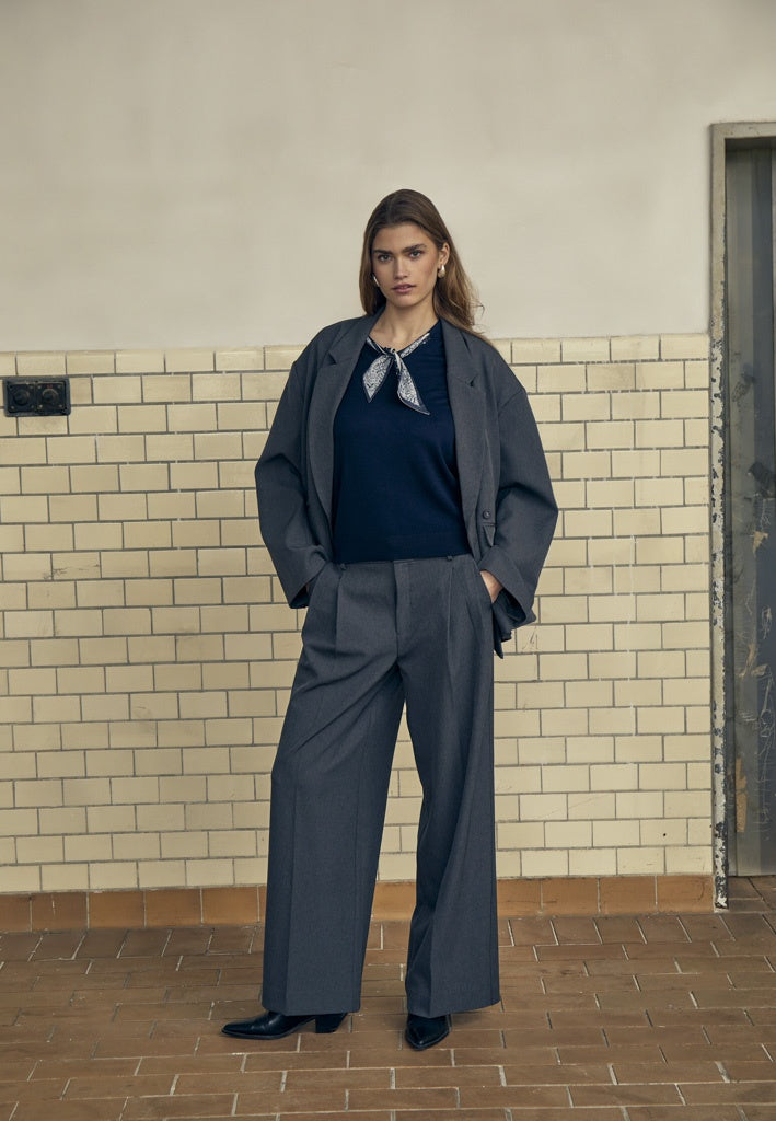 Minus MSVivianne Mid Waist Pant Pant 129 Dark Grey