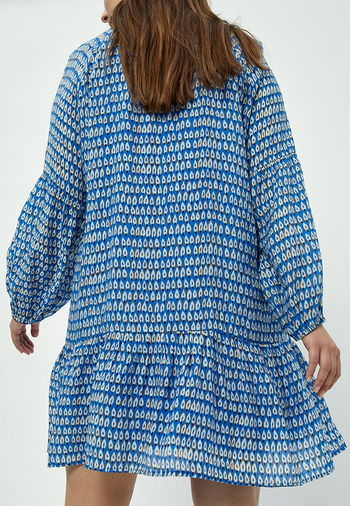Peppercorn Marika Hensley Dress Curve Dress 2993P Marina Blue Print
