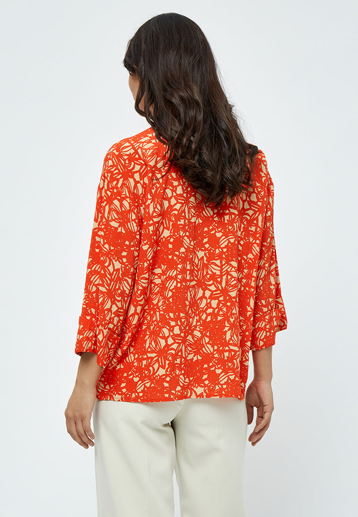 Peppercorn Millie Shirt Shirt 6722P Intense Orange Print
