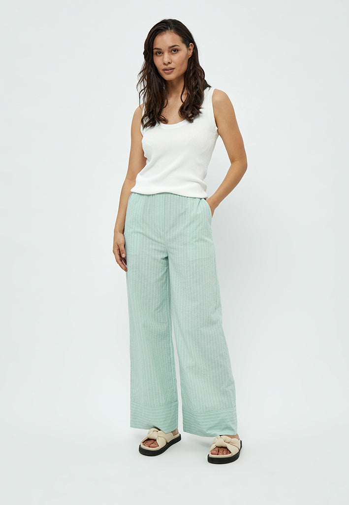 Peppercorn Monella Straight Leg Pant Pant 3254S Green Mint Stripe