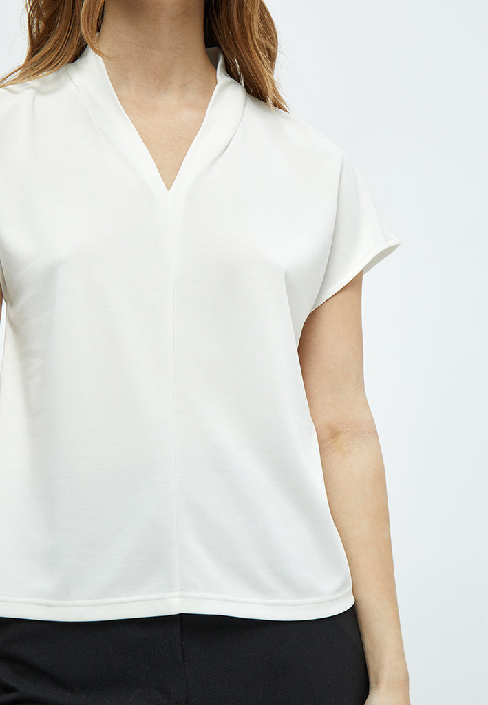 Peppercorn Octana V-Neck Cap Sleeve Top Top 0011 Gardenia
