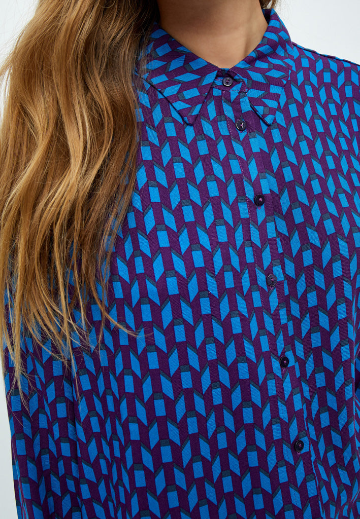 Peppercorn Orella Shirt Shirt 1518P Imperial Blue Print