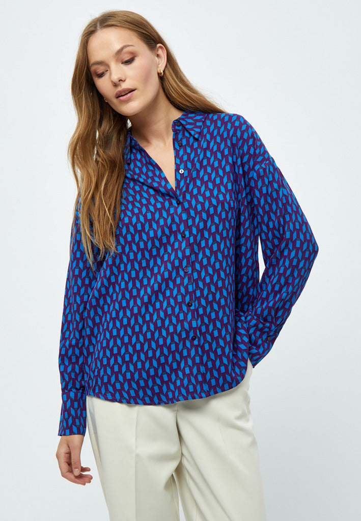 Peppercorn Orella Shirt Shirt 1518P Imperial Blue Print