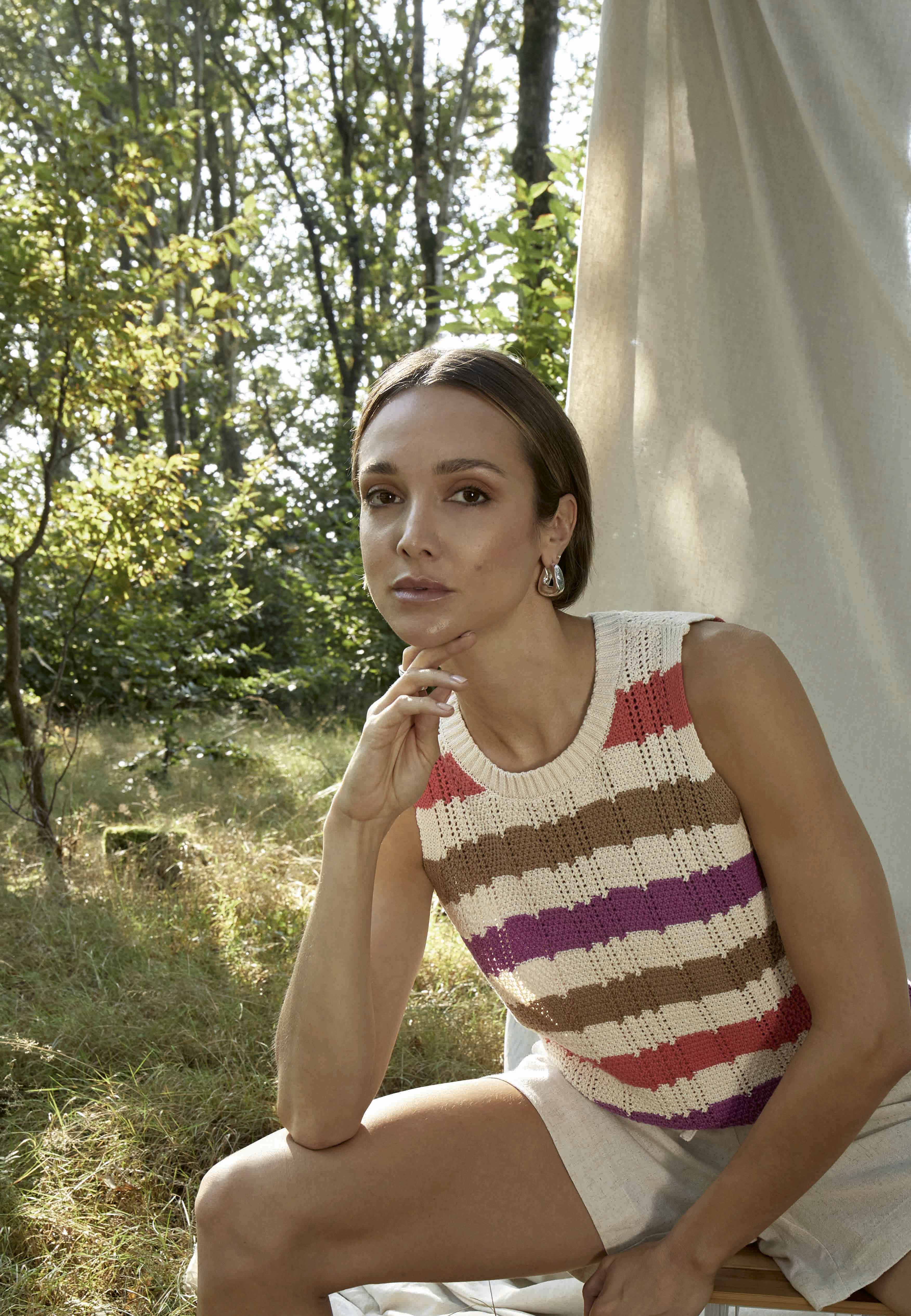 Peppercorn PCAida Top Top 4174 Hot Coral Stripe