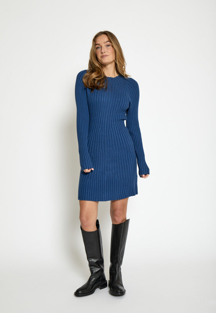 Peppercorn PCAnna Rib Over Knee Dress Dress 1037 Ensign Blue