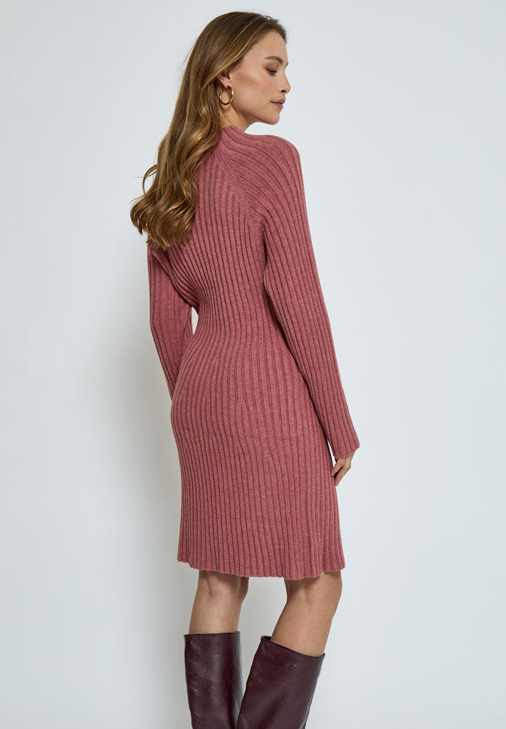 Peppercorn PCAnna Rib Over Knee Dress Dress 226 Rose Melange