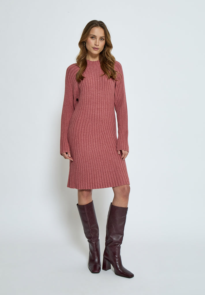 Peppercorn PCAnna Rib Over Knee Dress Dress 226 Rose Melange