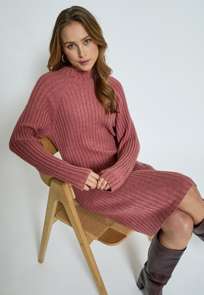 Peppercorn PCAnna Rib Over Knee Dress Dress 226 Rose Melange