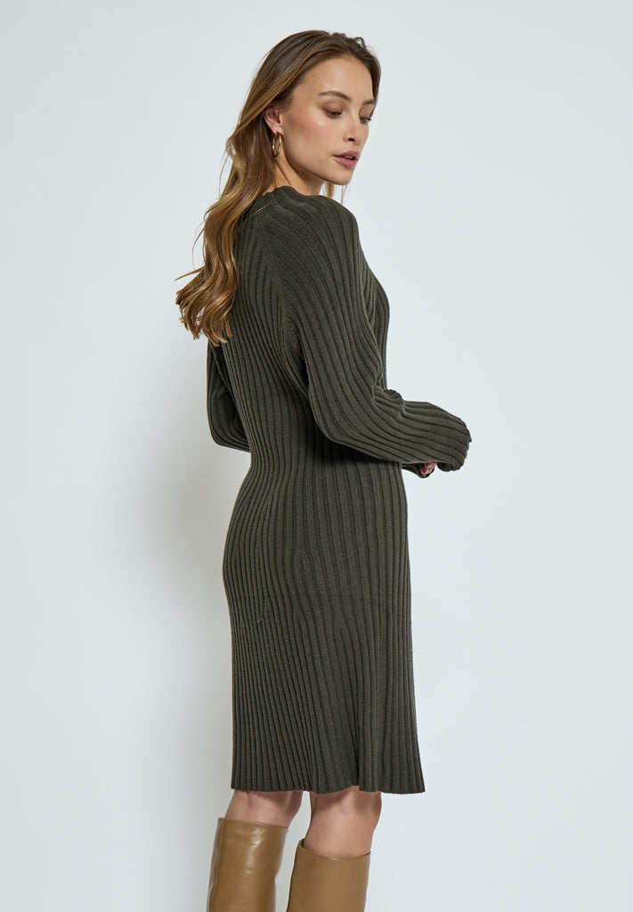 Peppercorn PCAnna Rib Over Knee Dress Dress 3655 Beluga Green